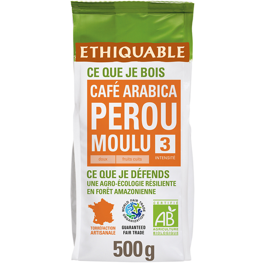 [3760091725097] ETHIQUABLE Café bio moulu du Pérou doux fruits cuits 500 g