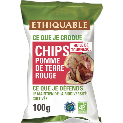 [3760091726032] ETHIQUABLE Chips de pomme de terre rouge du Pérou Bio 100 g
