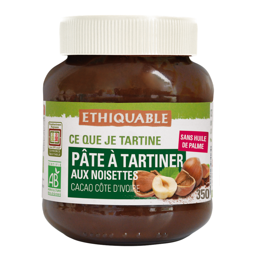 ETHIQUABLE Pâte à Tartiner Au Cacao Et Noisettes Bio 350 g