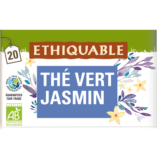 [3760091727374] ETHIQUABLE Thé vert bio du Vietnam au jasmin 20 sachets 36 g