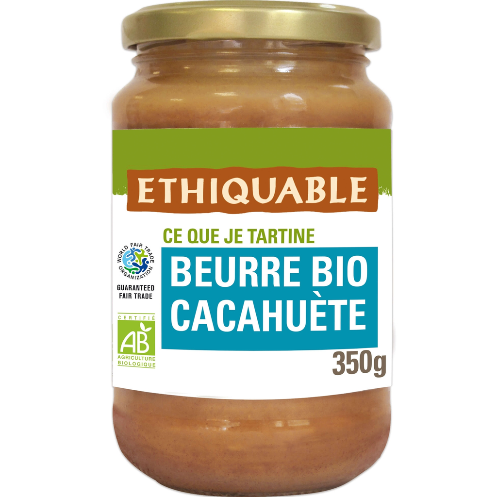ETHIQUABLE Beurre de cacahuètes sans huile de palme Bio 350 g