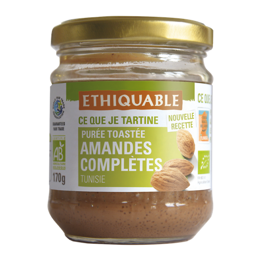 [3760091727749] ETHIQUABLE Puré de Amêndoas Completas Tunísia Bio 170 g