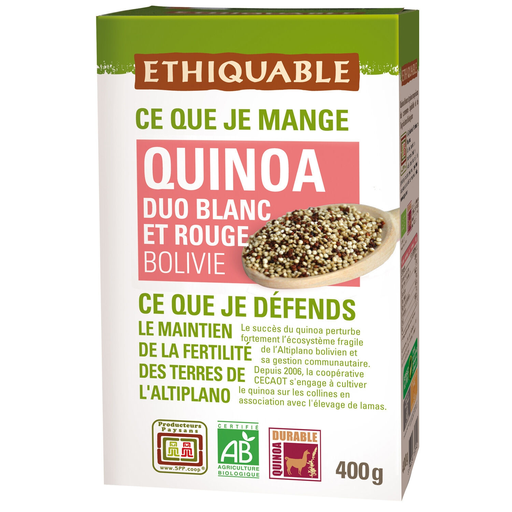 [3760091727848] ETHIQUABLE Quinoa Duo White and Red Bolivia Organic 400 g