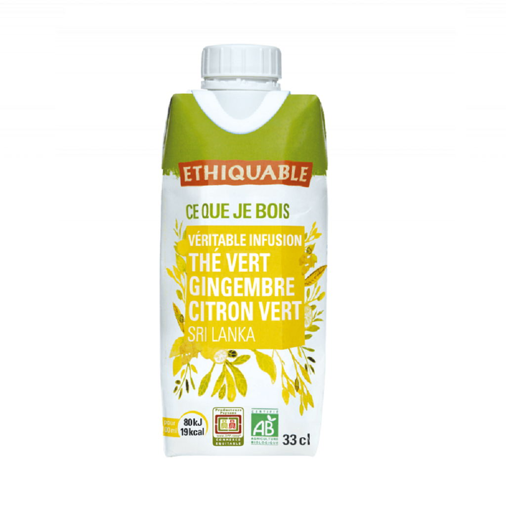 ETHIQUABLE Iced Green Tea Ginger/Lime Organic 33 cl