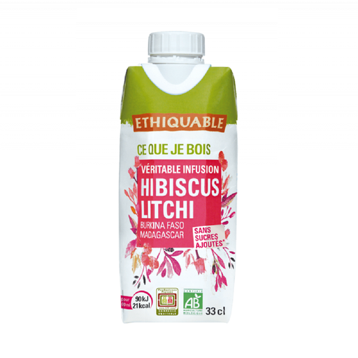 [3760091728371] ETHIQUABLE Infusion glacée hibi litchi BIO 33 cl