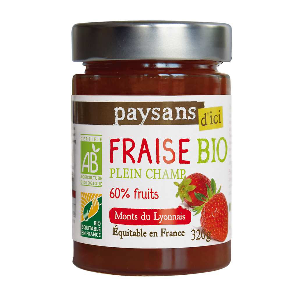 PAYSANS D'ICI Compota de morango dos Montes do Lyonnais Bio 320 g