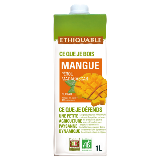[3760091729460] ETHIQUABLE Mango Nectar Peru Organic 1 L