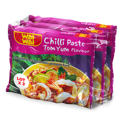 [3760092457508] WAI Noodles Instantâneos Sabor Malagueta 3x60g