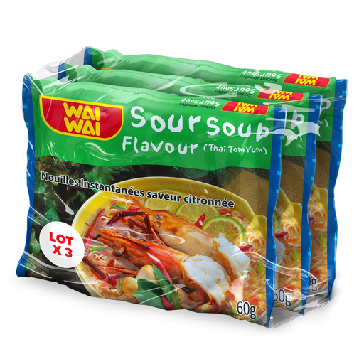 [3760092457515] WAI Noodles instantâneos sabor limão 3 saquetas de 60 g