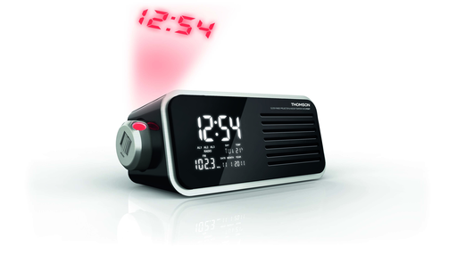 [3760102754528] THOMSON Projector Alarm Clock Thermometer Black