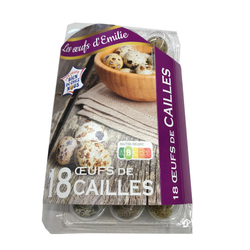 [3760107580016] LES OEUFS D'EMILIE Œufs de caille, la boîte de 18