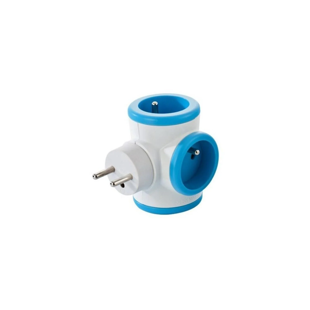 WATT&CO Rotating triple socket 3x16A Blue 3-socket block