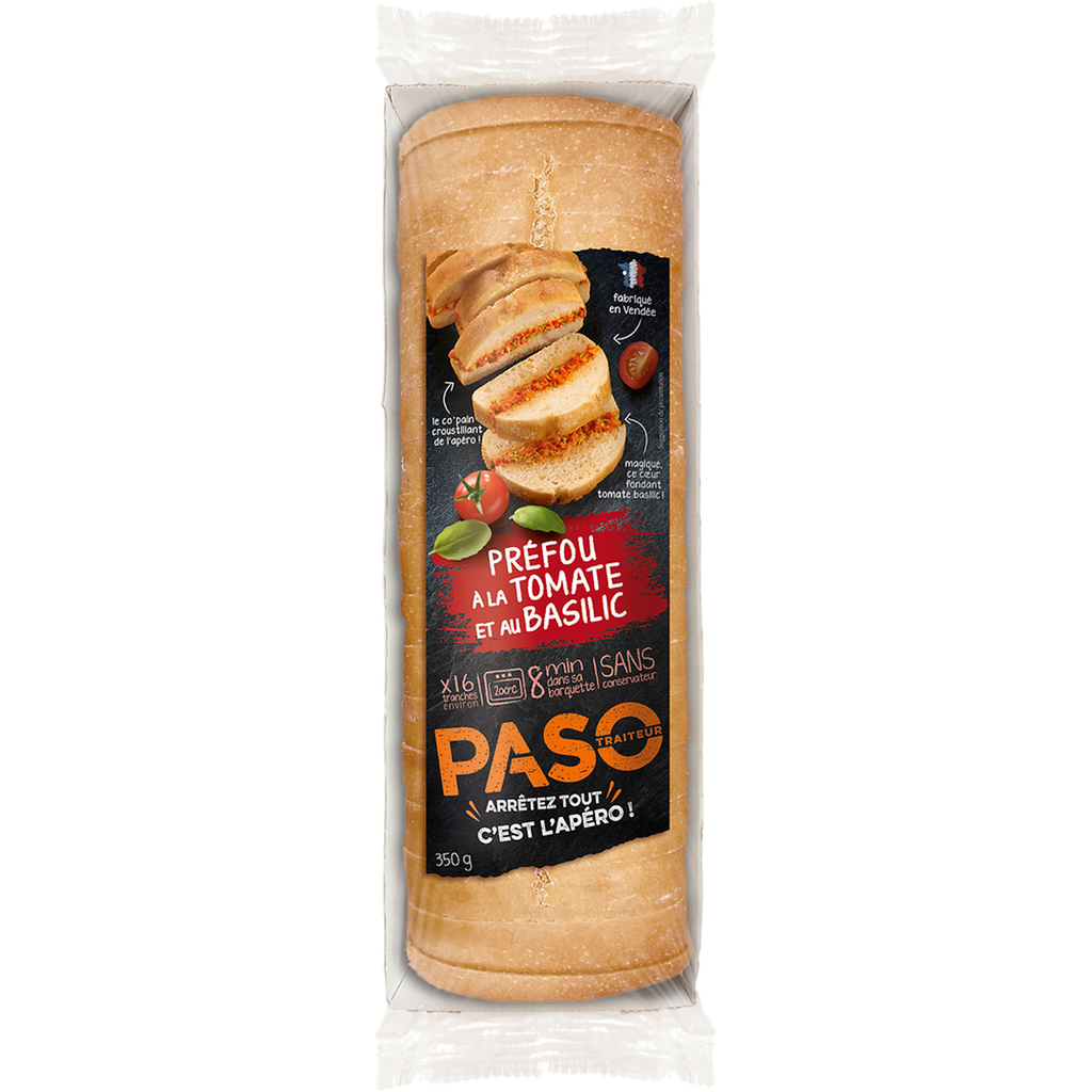 PASO Prefou de tomate e manjericão pré-fatiado 350 g