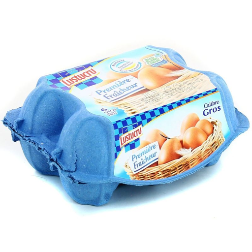 [3760150471286] LUSTUCRU Œufs Frais Gros Catégorie A 6 pcs
