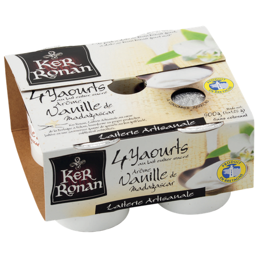 [3760176400062] KER RONAN Madagascar Vanilla Yogurt 4 x 125 g