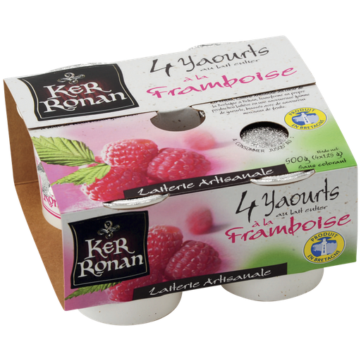 [3760176400161] KER RONAN Raspberry Stirred Yogurt 4 x 125g