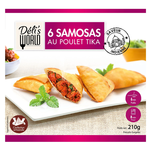 [3760184010796] DELI'S Samossas au poulet tika 6 pièces 210 g