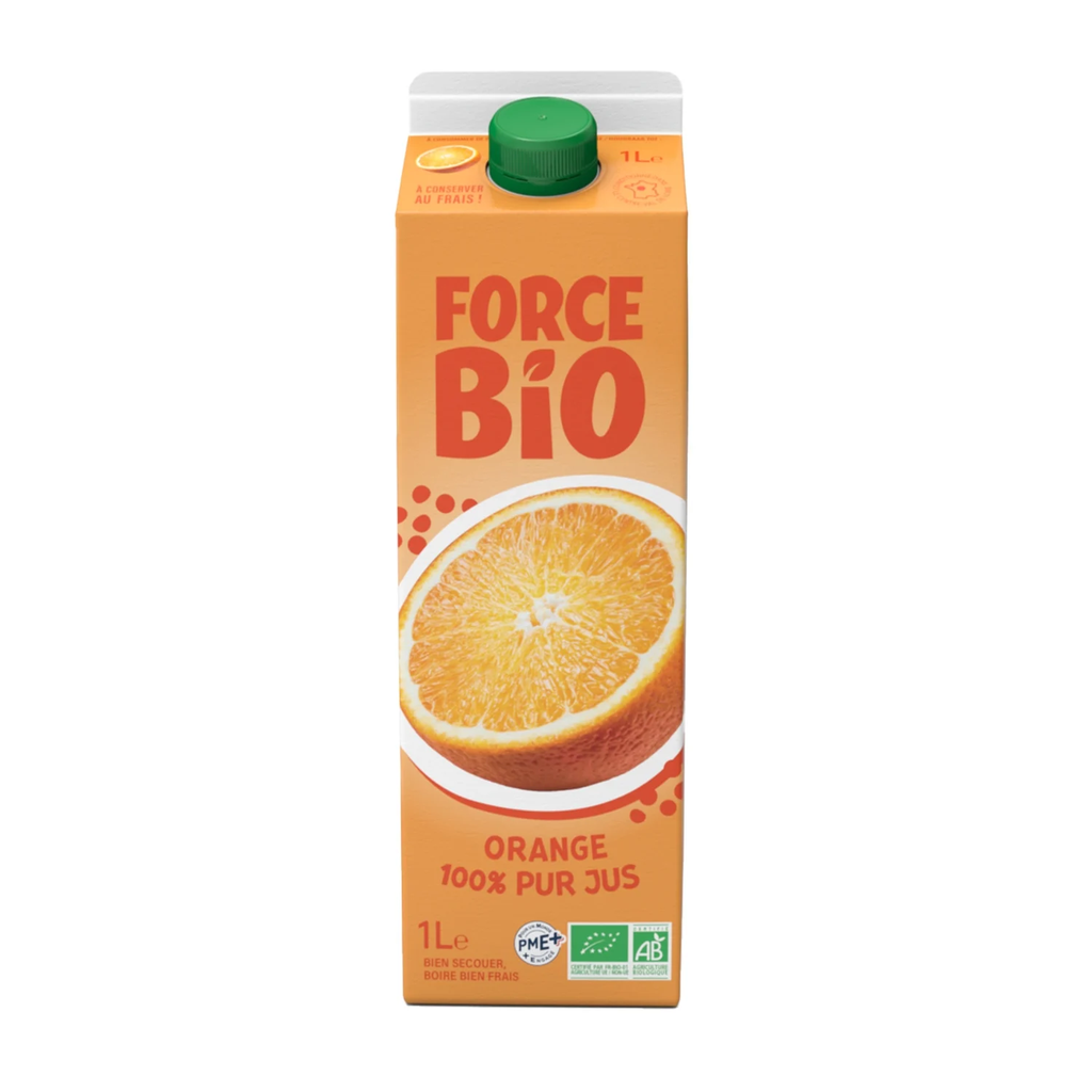 FORCE BIO Orange Juice 100% Pure Juice with Pulp Organic 1 L