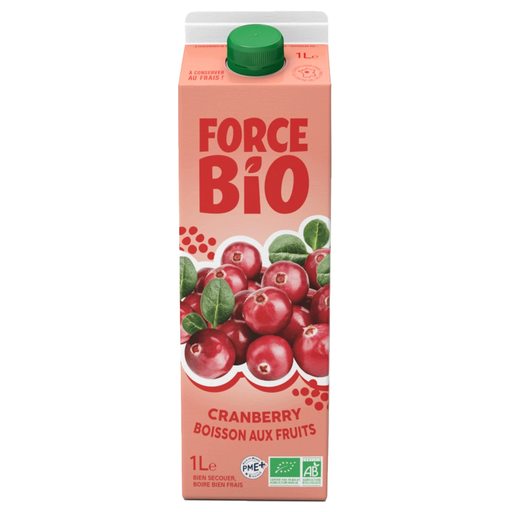 [3760186970081] FORCE BIO Organic Cranberry Juice 1 L