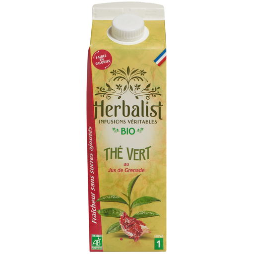 [3760214931008] HERBALIST Bebida Bio de chá verde sumo de romã 1 L