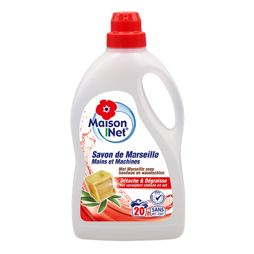 [3760216981636] MAISON NET Detergente líquido Lavado a mano Jabón de Marsella 1 L