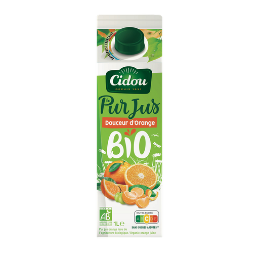 [3760225491744] CIDOU Organic IGP Orange Mandarin Pure Juice 1.0 L