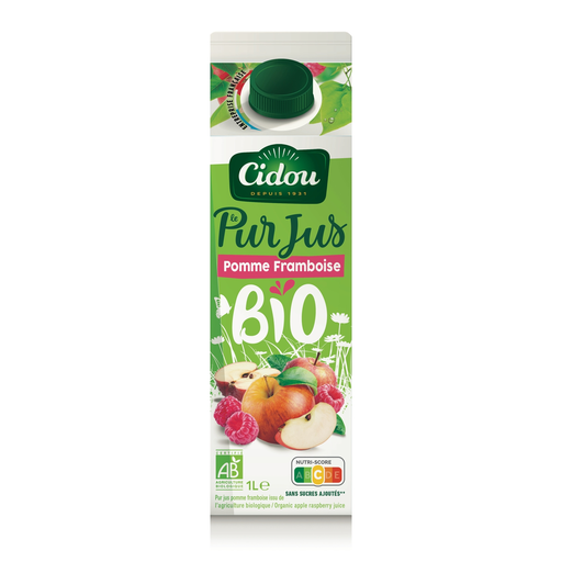 [3760225491805] CIDOU Organic Apple Raspberry Fruit Juice 1.0 L