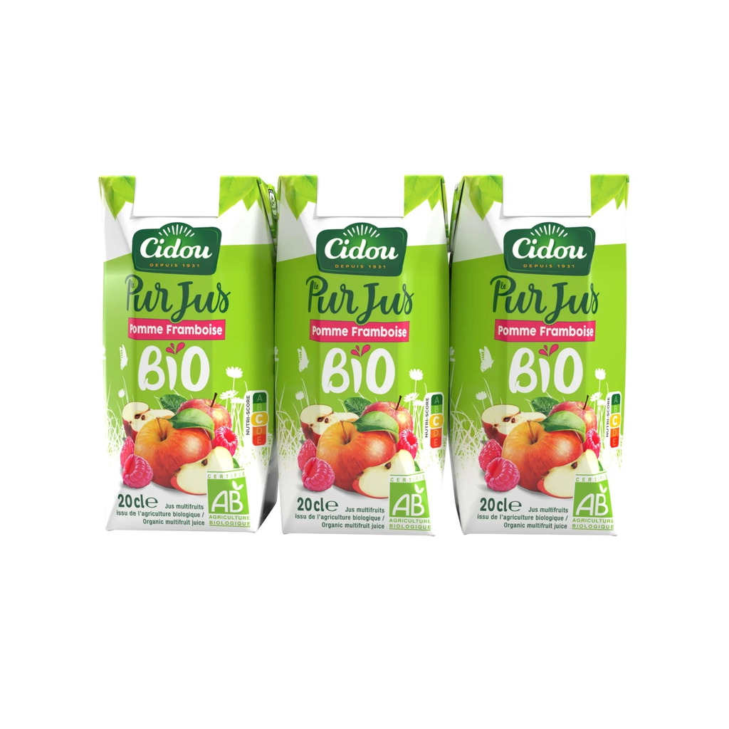 CIDOU Organic Apple Raspberry Pure Juice 3 x 20 cl