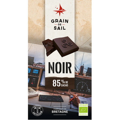[3760226260738] GRAIN DE SAIL Organic Dark Chocolate Bar 85% Cocoa 100 g
