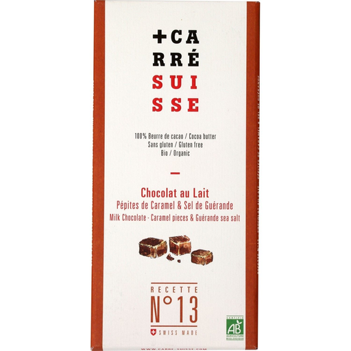 [3760231780085] CARRE SUISSE Milk Chocolate Bar Caramel Bits Guérande Salt Organic 100 g