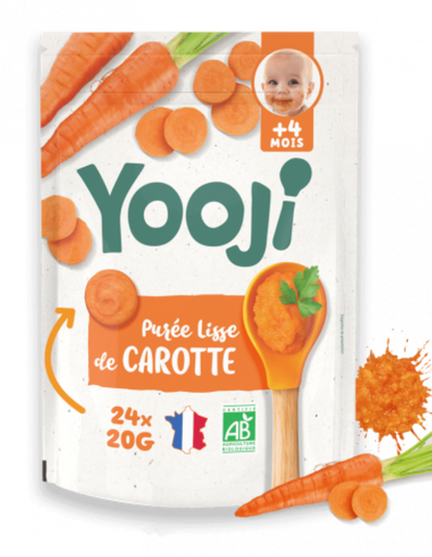 [3760234500116] YOOJI Purée de carottes bio pour bébé 480 g