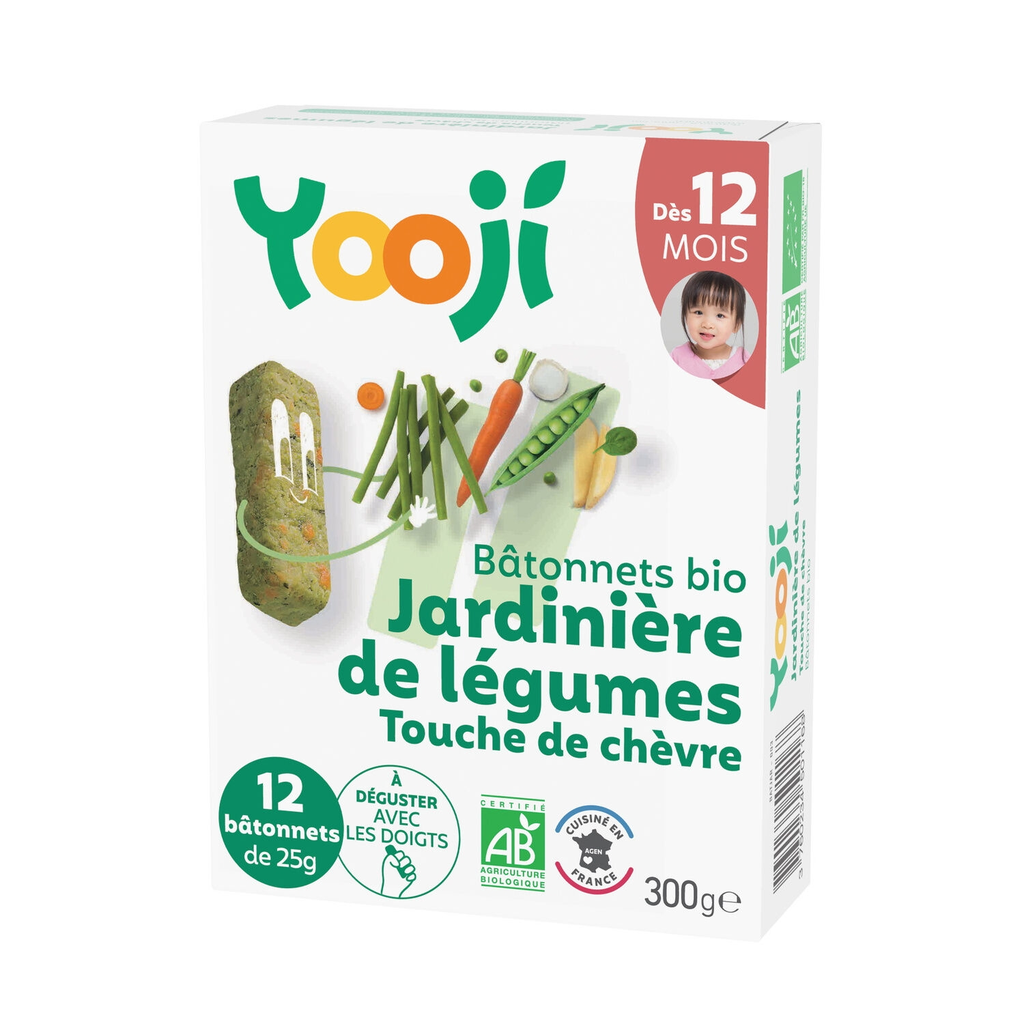YOOJI Baby Vegetable and Goat Cheese Sticks Organic 300 g
