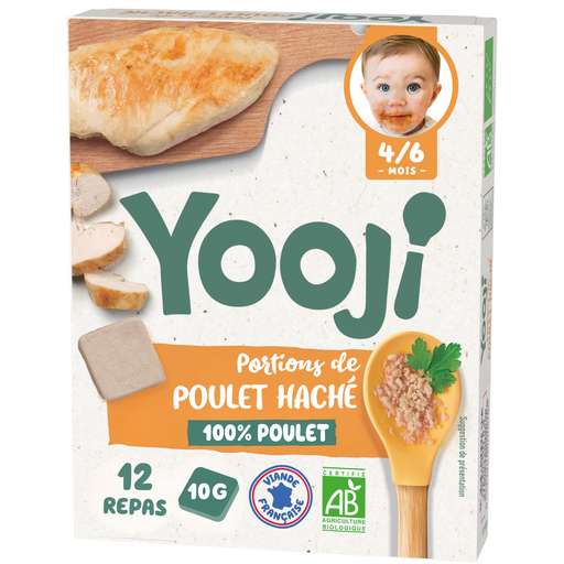 [3760234509003] YOOJI Organic Frozen Minced Chicken for Babies from 6 Months 120 g