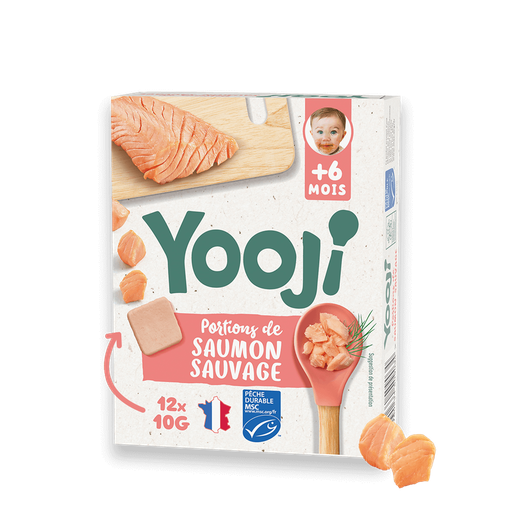 [3760234509034] YOOJI Saumon sauvage haché pour bébé 12 galets de 10g