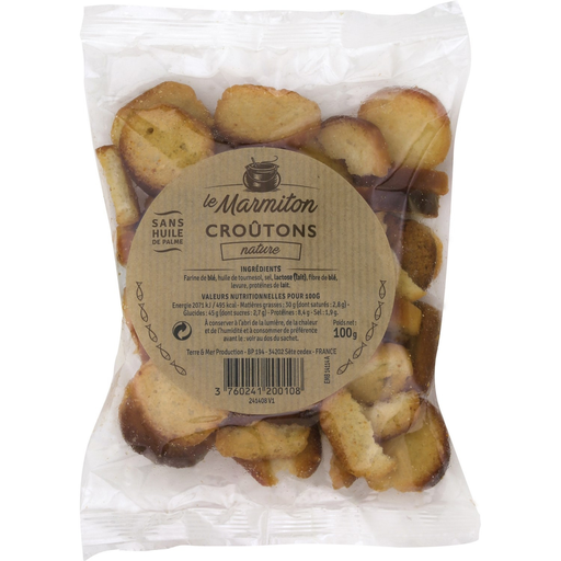 [3760241200108] LE MARMITON Plain Croutons No Palm Oil 100 g