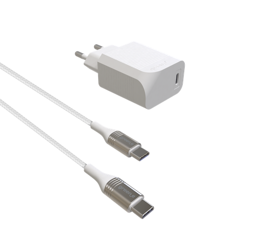 [3760259004736] ML GREEN E Kit de Carga Ecodiseñado (Cargador USB-C a USB-C + Adaptador de Enchufe) Fast Charge