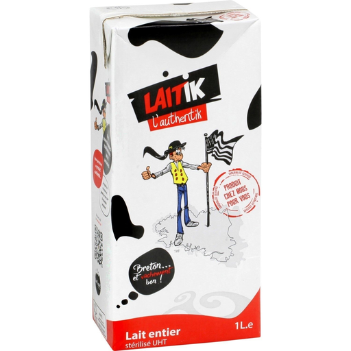 [3760265080021] LAITIK Lait Entier Stérilisé UHT 1 L