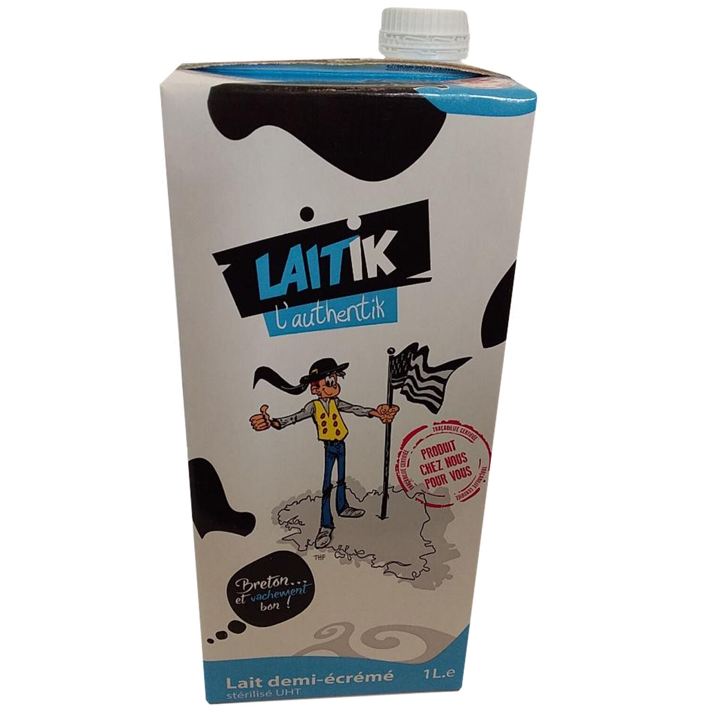 LAITIK Semi-skimmed sterilized UHT milk 1 L
