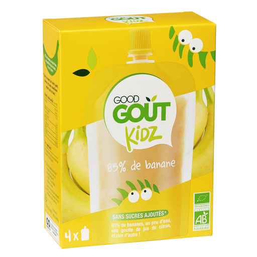 [3760269310315] GOOD GOUT Puré de Banana Bio 3+ anos 4x90g