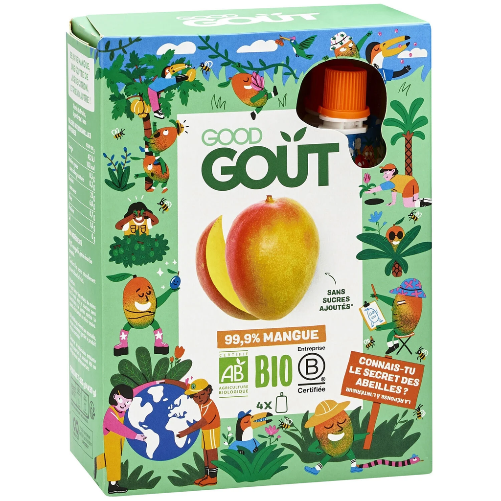 GOOD GOUT Organic Mango Fruit Pouches 4 x 90 g