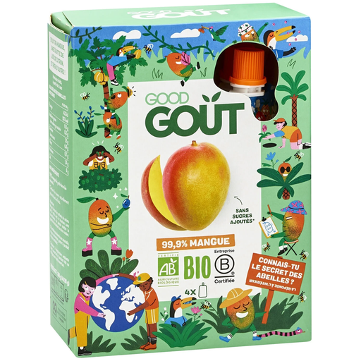 [3760269310339] GOOD GOUT Puré de fruta biológico manga 4 x 90 g