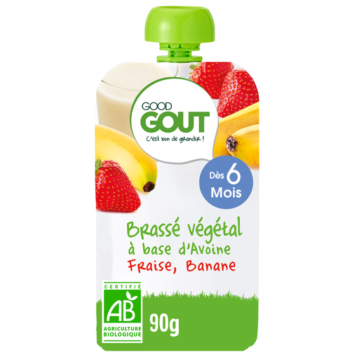 [3760269310759] BANANE Good goût brassé à base d'avoine fraise 90g