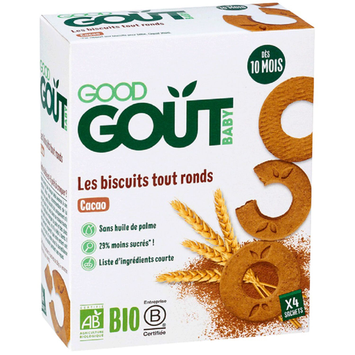 [3760269311206] GOOD GOUT Organic Cocoa Round Biscuits 80 g