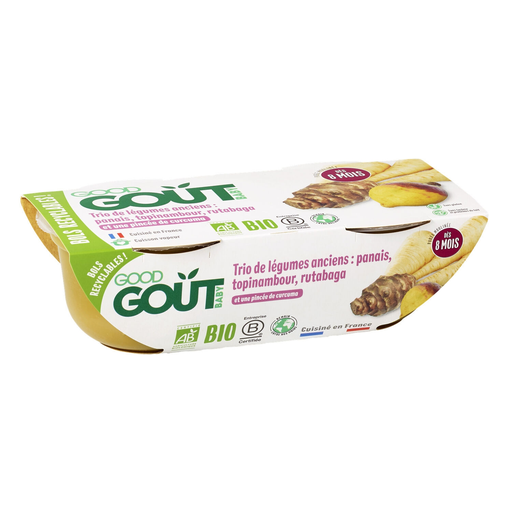 [3760269312715] GOOD GOUT Refeição para bebé Trio de vegetais antigos: pastinaca, tupinambo, rutabaga bio 190 g