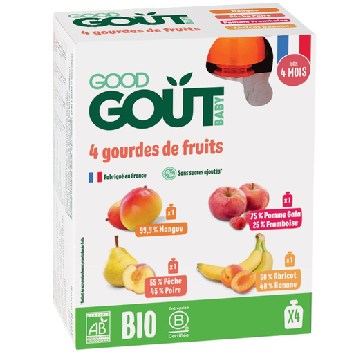[3760269312753] GOOD GOUT Bolsas de fruta para bebé Variety 4x120g