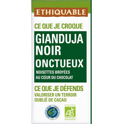 [3760278860498] ETHIQUABLE Organic Dark Chocolate with Gianduja from Nicaragua 100 g