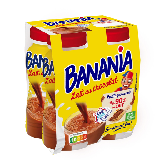 [3770000535082] BANANIA Bebida de chocolate e leite 4x20cl