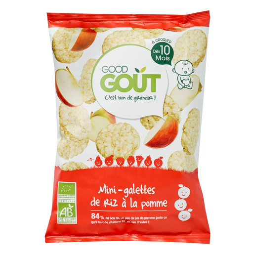 [3770002327340] GOOD GOUT Biscuits Bébé Mini Galettes de Riz Pomme Bio 40 g