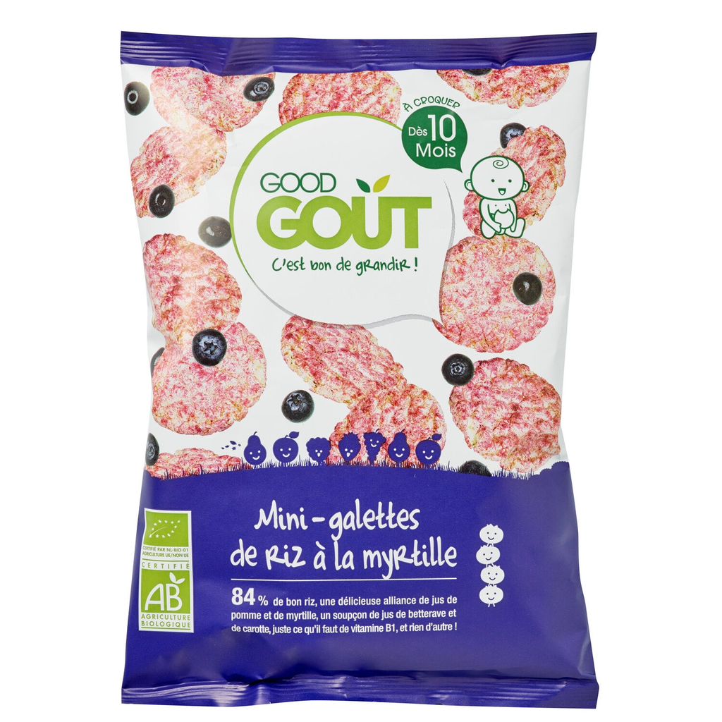 GOOD GOUT Bolachas bebé bio arroz/mirtilo 40 g
