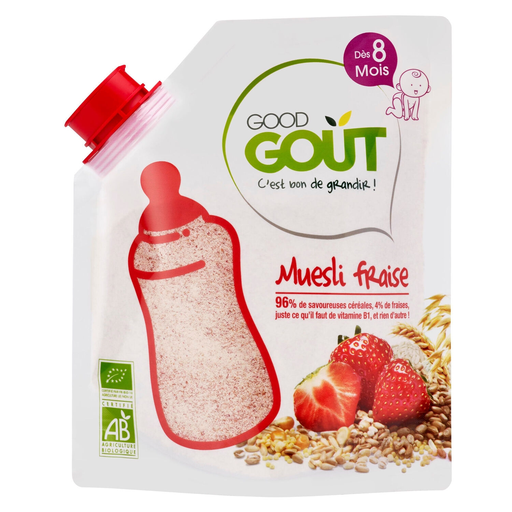 [3770002327746] GOOD GOUT Muesli de cereais com morango bio em pó 200 g